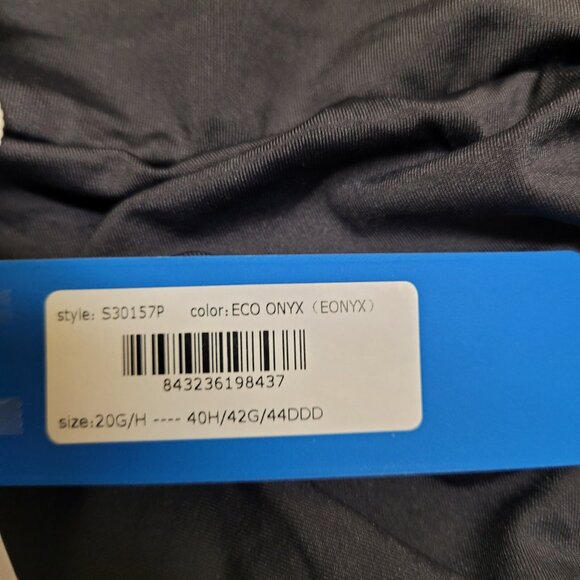 Birdsong Plus Size 20W Black Eco Onyx Sharkbite Underwire Tankini Swim Top Solid - Picture 11 of 13